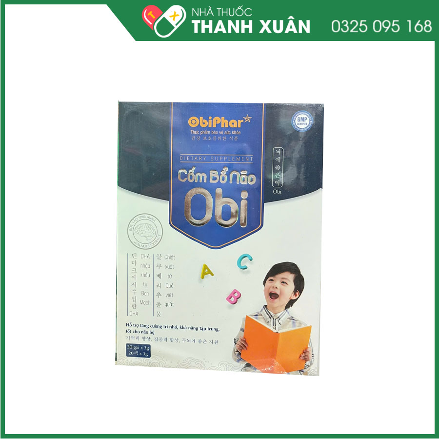 Cốm Bổ Não OBI bổ sung dưỡng chất tốt cho não bộ giúp tăng cường trí nhớ, tăng khả năng tập chung